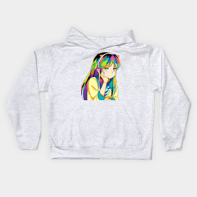 Urusei Yatsura pop art Kids Hoodie by Dafishop